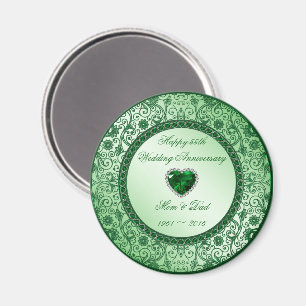 Elegant 55th Wedding Anniversary Round Magnet