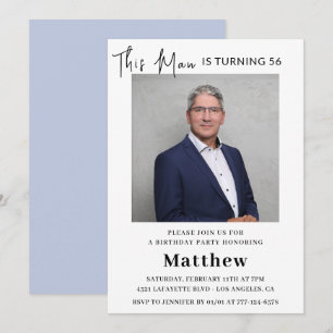 Elegant 56th birthday invitations Men Photo