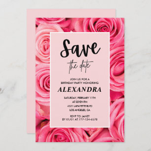 Elegant 59th birthday Floral Rose Save the date Invitation