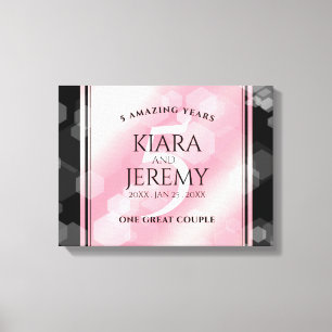 Elegant 5th Rose Quartz Wedding Anniversary Canvas Print