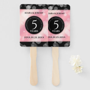 Elegant 5th Rose Quartz Wedding Anniversary Hand Fan