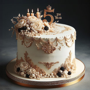 ELEGANT 5TH  WEDDING ANNIVERSARY CAKE 