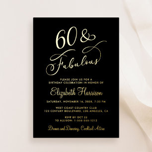 Elegant 60 And Fabulous Black 60th Birthday Party