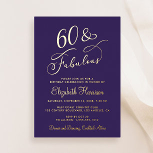 Elegant 60 And Fabulous Purple 60th Birthday Party
