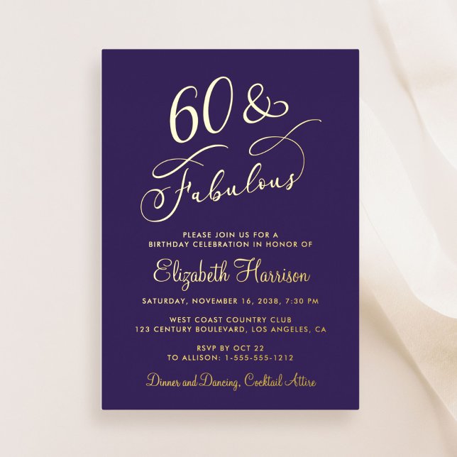 Elegant 60 And Fabulous Purple 60th Birthday Party (Creator Uploaded)
