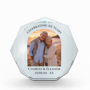 Elegant 60th Anniversary Arch Photo Keepsake Gift Block