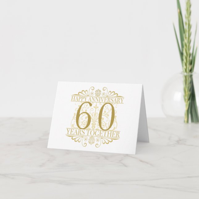 Elegant 60th Anniversary Card (Front)