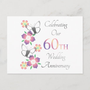 Elegant 60th Anniversary Postcard