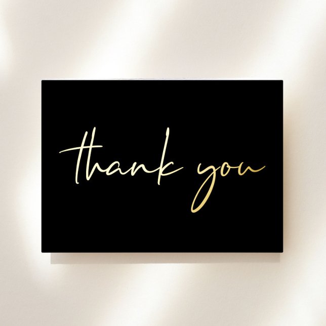 Elegant 60th Birthday Black Foil Thank You Card (Creator Uploaded)