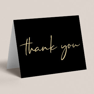 Elegant 60th Birthday Black Gold Thank You Card