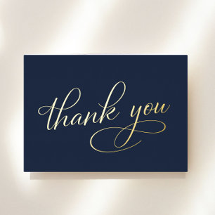 Elegant 60th Birthday Blue Foil Thank You Card