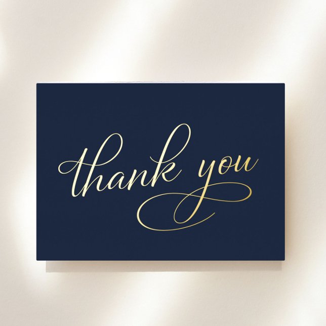 Elegant 60th Birthday Blue Foil Thank You Card (Creator Uploaded)