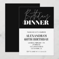 Elegant 60th birthday invitations Birthday Dinner 