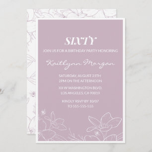 Elegant 60th birthday invitations Modern Floral