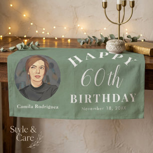 Elegant 60th Birthday Party Banner with Photo