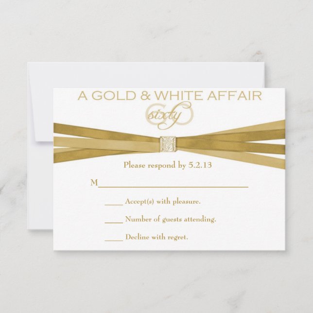 Elegant 60th Birthday Party Invitations RSVP Card (Front)