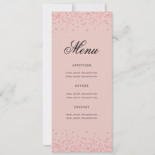 Elegant 60th Birthday Party Menu Rose Gold Blush Invitation