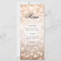 Elegant 60th Birthday Party Menu Rose Gold Bokeh