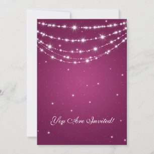 Elegant 60th Birthday Party Sparkling Chain Berry Invitation