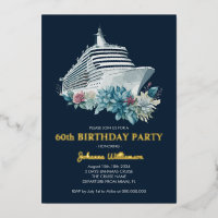 Elegant 60th Birthday Party Women Cruise Trip Gold