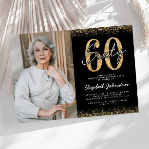 Elegant 60th Birthday Photo Invitation