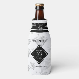 Elegant 60th Diamond Wedding Anniversary Bottle Cooler