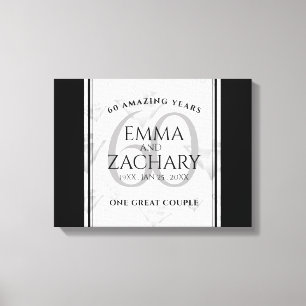 Elegant 60th Diamond Wedding Anniversary Canvas Print