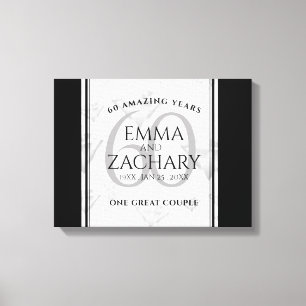 Elegant 60th Diamond Wedding Anniversary Canvas Print