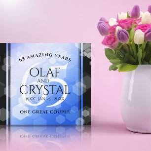 Elegant 65th Blue Sapphire Wedding Anniversary Canvas Print