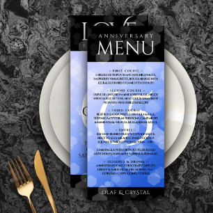 Elegant 65th Blue Sapphire Wedding Anniversary Menu