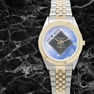 Elegant 65th Blue Sapphire Wedding Anniversary Watch