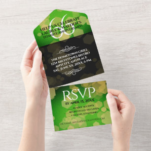 Elegant 66th Titanite Wedding Anniversary All In One Invitation