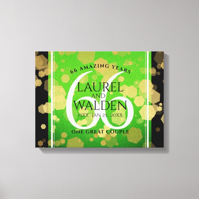 Elegant 66th Titanite Wedding Anniversary Canvas Print (Front)