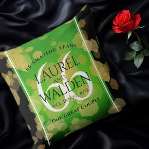 Elegant 66th Titanite Wedding Anniversary Cushion