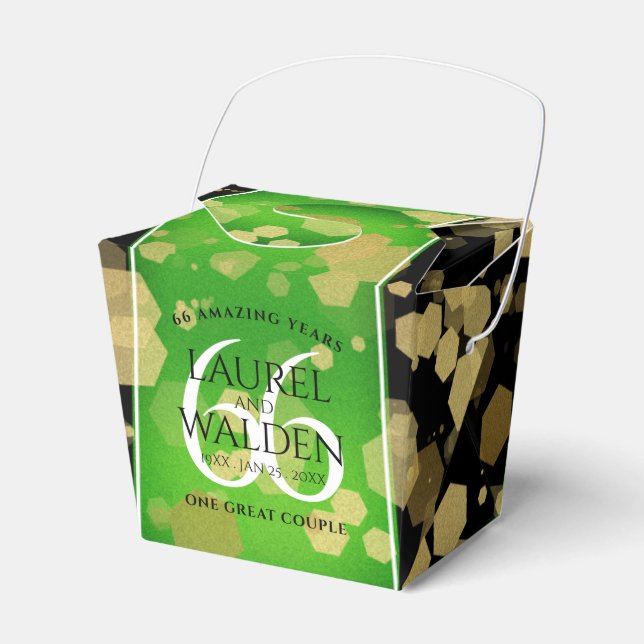 Elegant 66th Titanite Wedding Anniversary Favour Box (Front Side)