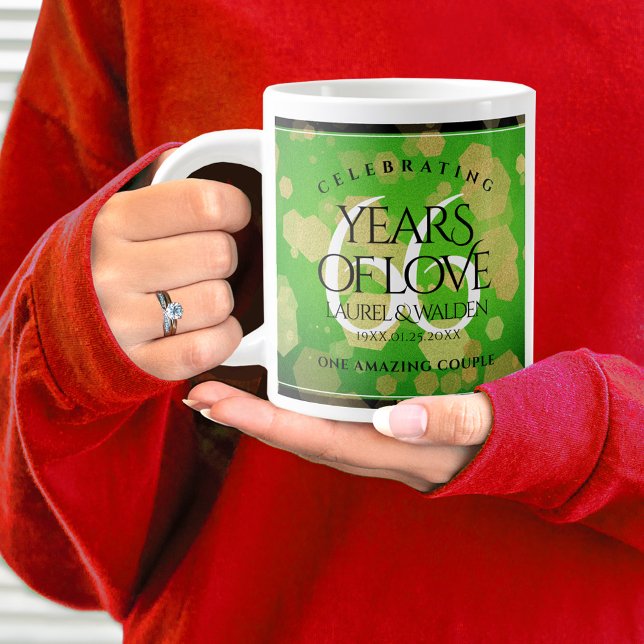 Elegant 66th Titanite Wedding Anniversary Large Coffee Mug (66th Wedding Anniversary Jumbo Coffee Mug Cover Photo.)