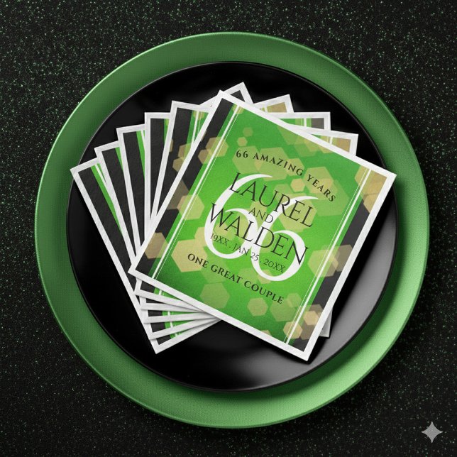Elegant 66th Titanite Wedding Anniversary Napkin (Elegant 66th Titanite Wedding Anniversary Napkins Cover Photo)