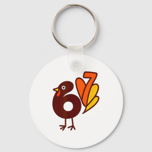 Elegant 67 Turkey Bird Six Seven Silhouette Fall S Key Ring