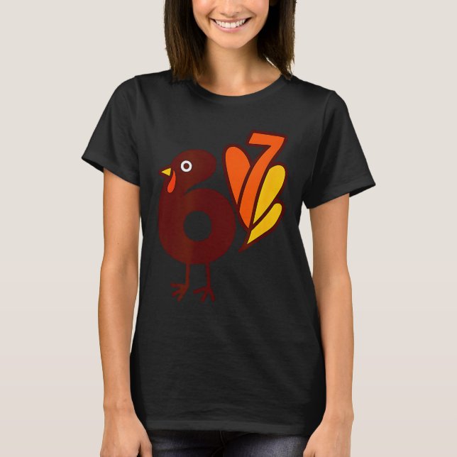 Elegant 67 Turkey Bird Six Seven Silhouette Fall S T-Shirt (Front)