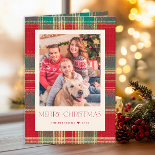 Elegant 6 photo collage Christmas  Holiday Card