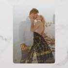 Elegant 6 photos newlywed Merry Christmas gold