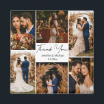 elegant 6 photos wedding  magnet<br><div class="desc">elegant  thank you  six photos collage wedding magnet</div>