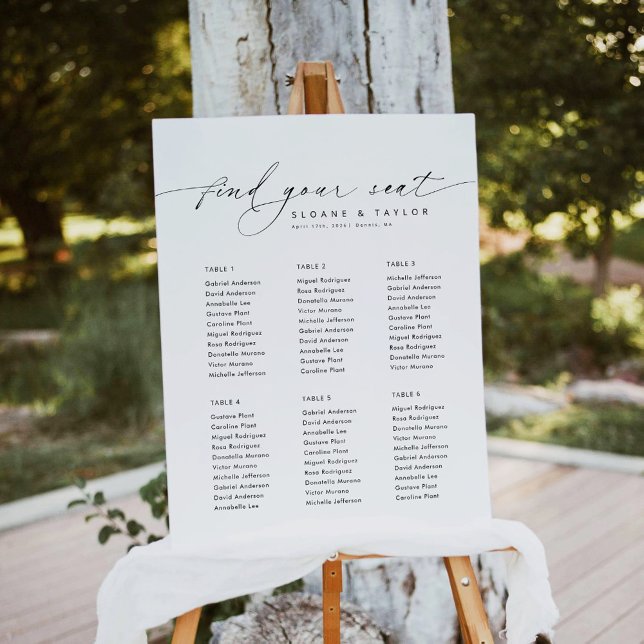 Elegant 6 Tables Welcome Seating Chart (Creator Uploaded)