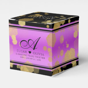 Elegant 6th 33rd Amethyst Wedding Anniversary Favour Box