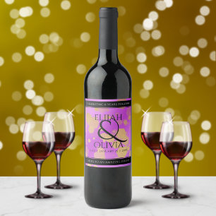Elegant 6th 33rd Amethyst Wedding Anniversary Wine Label