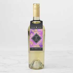 Elegant 6th Amethyst Wedding Anniversary Bottle Tag