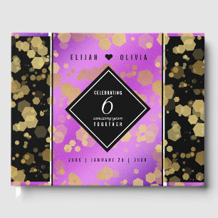 Elegant 6th Amethyst Wedding Anniversary Guest Book