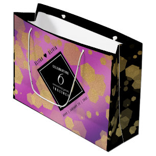 Elegant 6th Amethyst Wedding Anniversary Large Gift Bag