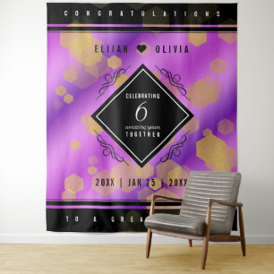 Elegant 6th Amethyst Wedding Anniversary Tapestry