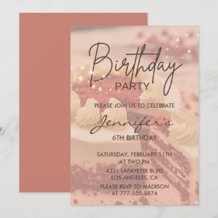 Elegant 6th birthday invitations Cake Chic